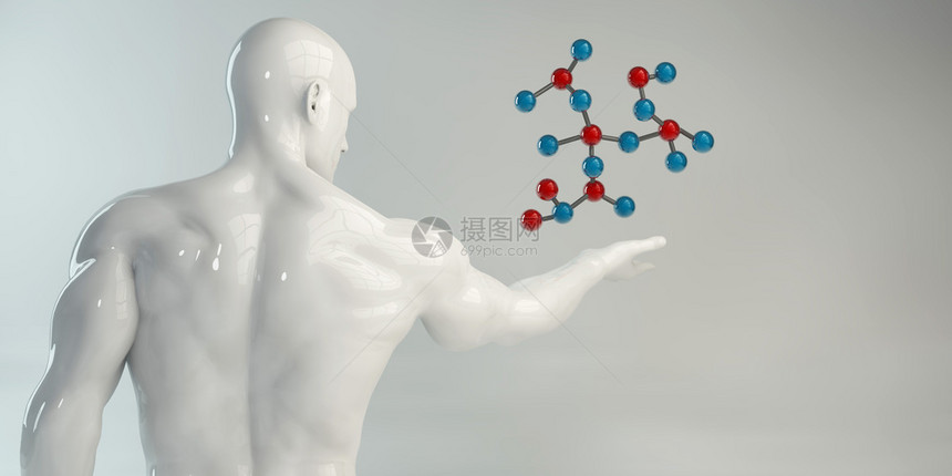 具有分子结构摘要背景的医疗科学图片