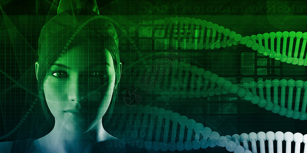 具有DNA的科学技术医疗摘要背景图片