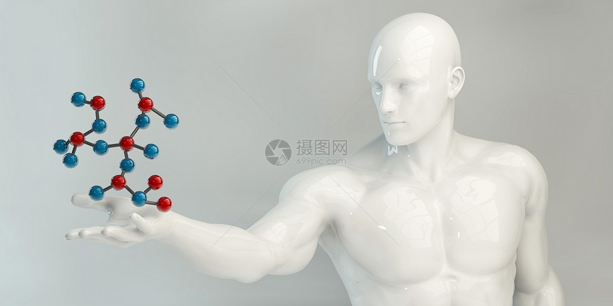 具有分子结构摘要背景的医疗科学图片