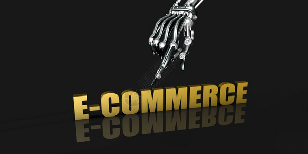 电子商务工业用机器人手指黑背景的电子商务工业图片