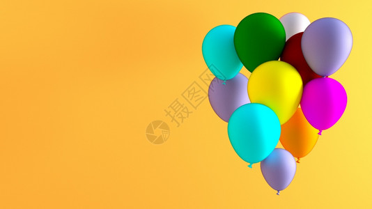 作为室内庆祝背景的创意气球摘要背景图片