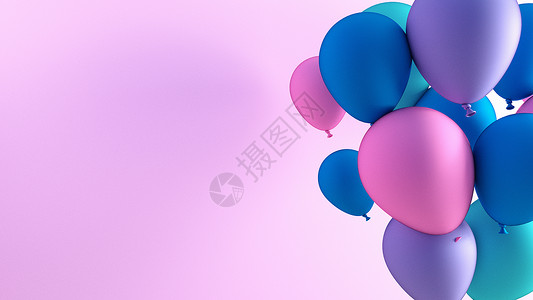 生日快乐的多彩气球图片