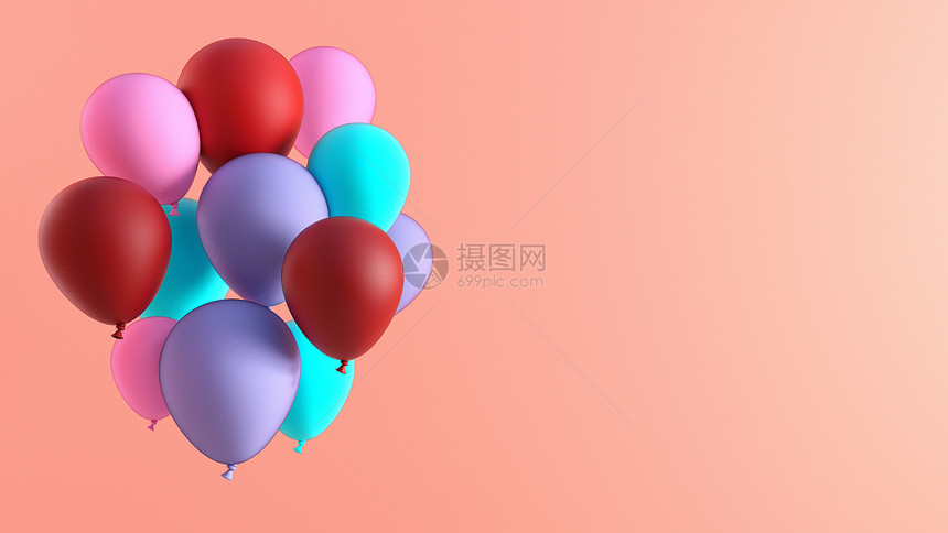 生日快乐的多彩气球图片