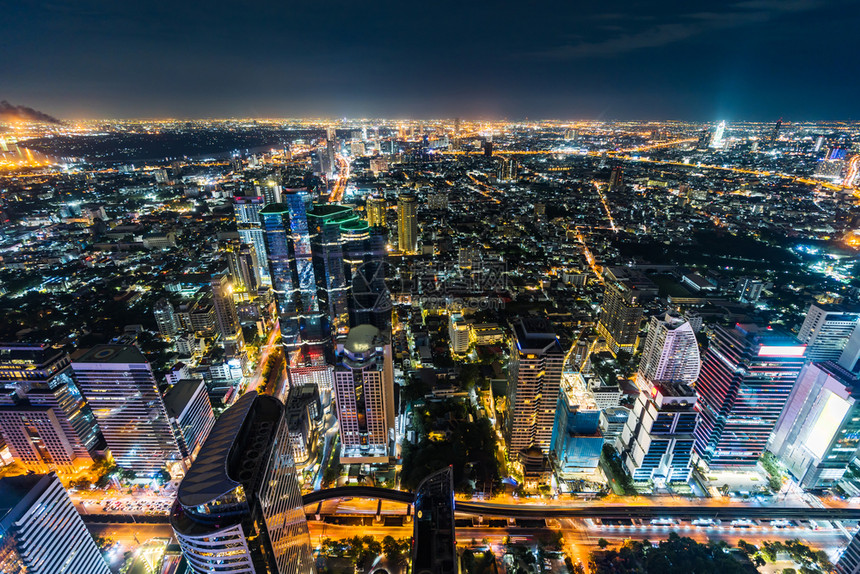 泰国夜间曼谷市风景图片