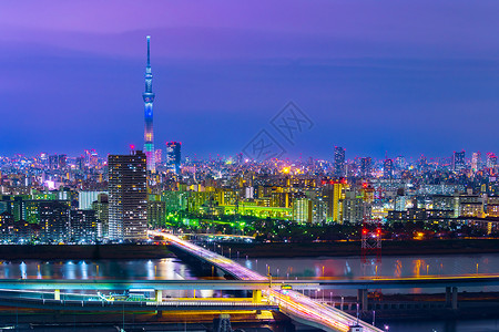 日本黄昏东京市风景高清图片