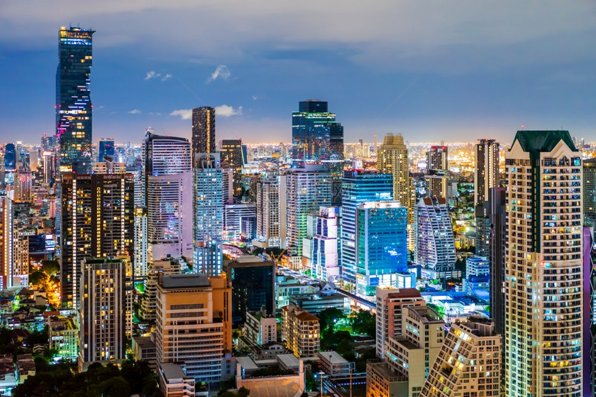 泰国曼谷市夜间图片