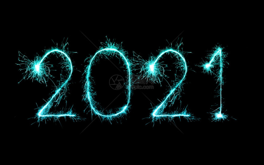 201年新欢乐的烟花晚上写着闪亮的火花图片