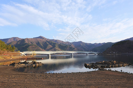 高山和川口子湖天气晴朗的清晨图片