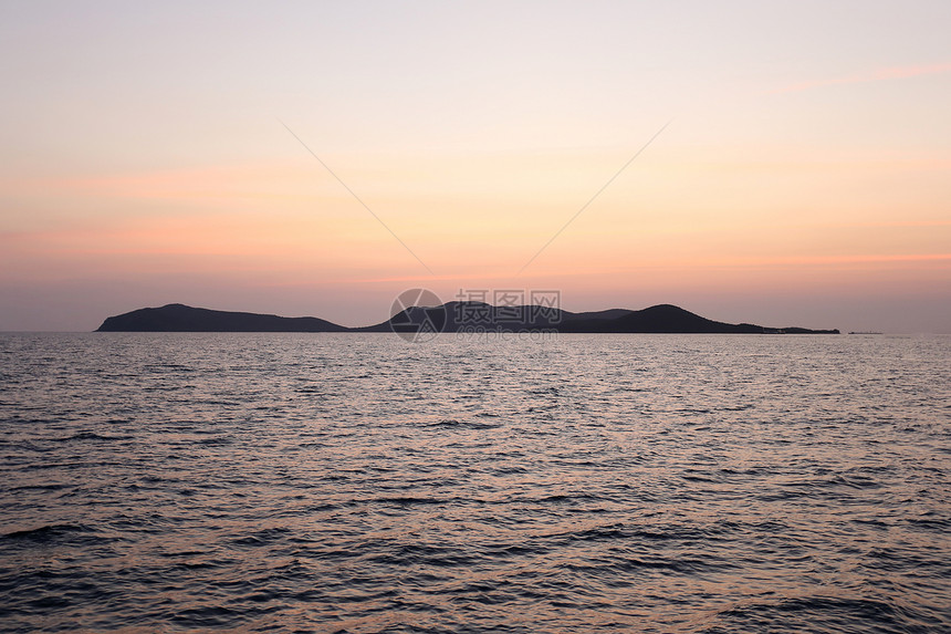 泰国湾自然海洋景观日落后图片