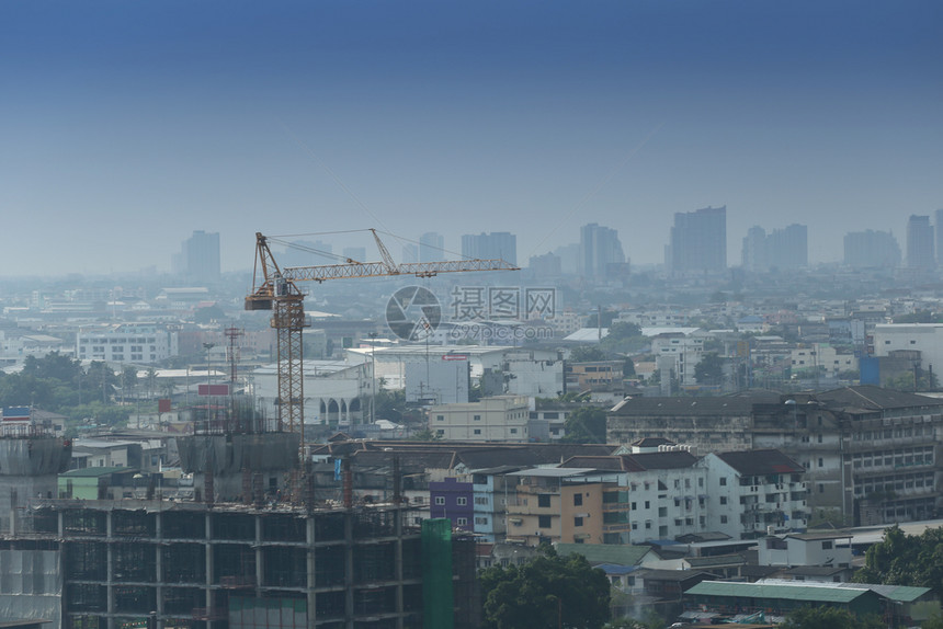 曼谷的天空景色在晚上泰国首都的城市景色图片