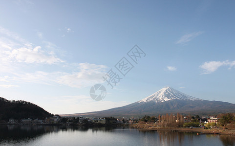 日本川口湖观的富士山图片