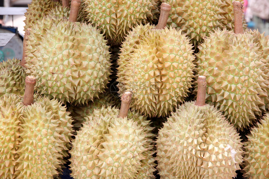 泰国当地水果的Durian用于食物背景图片