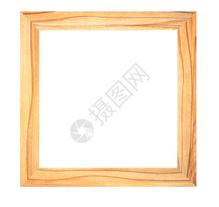 白色背景的木质照片框被隔离背景图片
