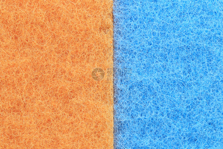 蓝塑料纤维的橙色混合材料工作设计时的纹理背景图片