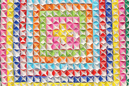 人造彩色纸三角形方设计和装饰背景图片