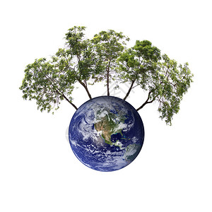 地球和树木代表着保护由美国航天局提供的图像元素图片