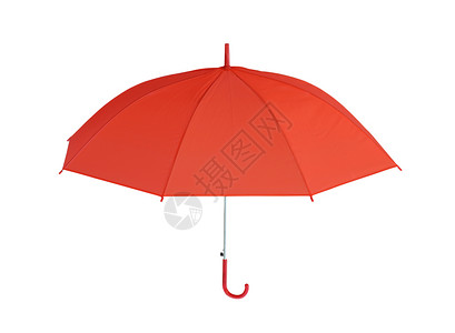 红伞在白色背景上被隔离有剪切路径容易部署背景图片
