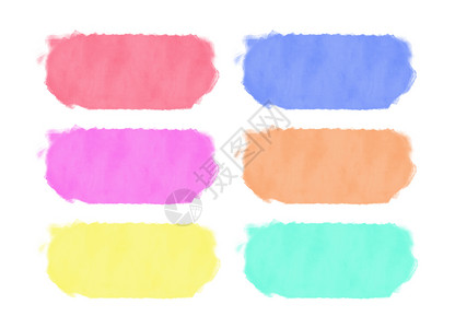 水彩彩带文本框一组摘要水颜色背景为艺术绘画水颜色背景