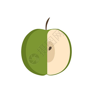 绿色半苹果图标图片