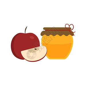 红苹果和蜜罐图标图片