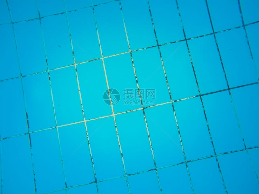 游泳池底部蓝色瓷砖的纹身图片