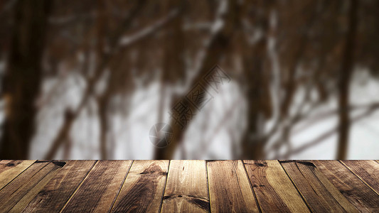 透视木和模糊背景雪的构成透视木和模糊背景背景图片