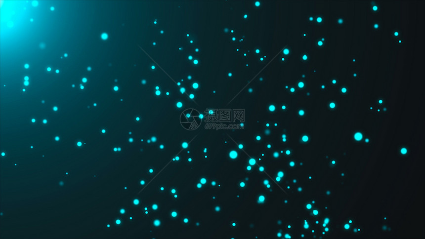 闪烁的蓝色粒子摘要数字背景3D翻譯图片