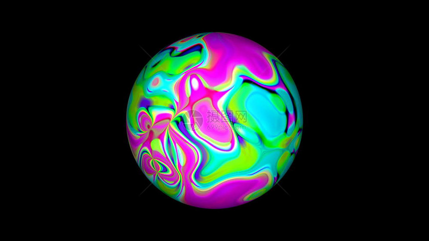带有液态迷幻表面的环球明亮抽象3D计算机生成背景带有液态迷幻表面的环球抽象计算机生成背景图片