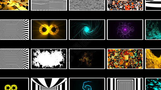 黑色空间中许多不同的闪亮抽象壁纸3D转换计算机生成黑色空间中许多不同的闪亮抽象壁纸背景图片
