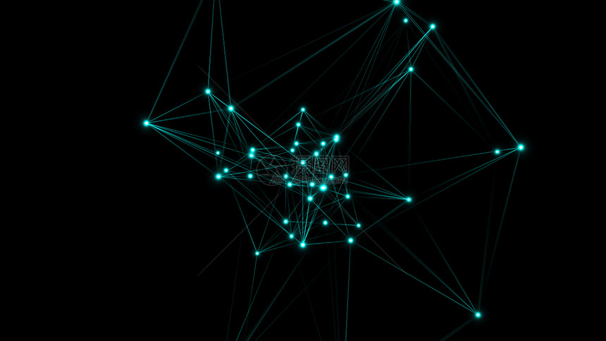 黑暗中低聚点的抽象多边形空间连接点和线条的背景连接结构3d覆盖背景连接点和线条的背景3d转换结构图片