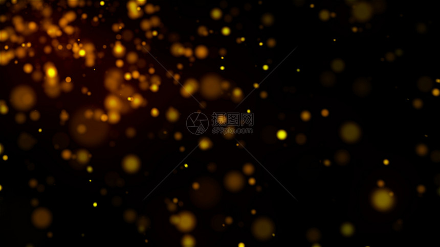 空间中许多金闪发颗粒计算机生成了抽象的圣诞节背景3D转化空间中许多金闪发颗粒3D转化图片