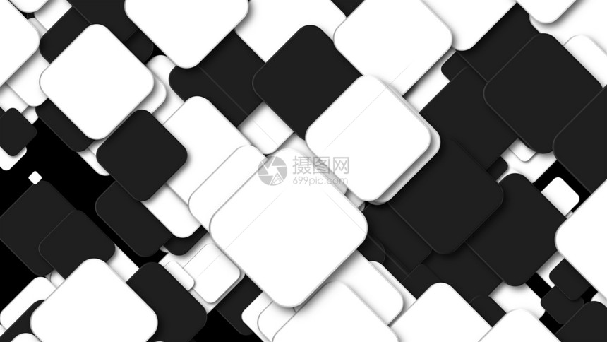 许多黑白方块在空间计算机生成现代抽象背景3D转化许多黑白方块在空间3D转化图片