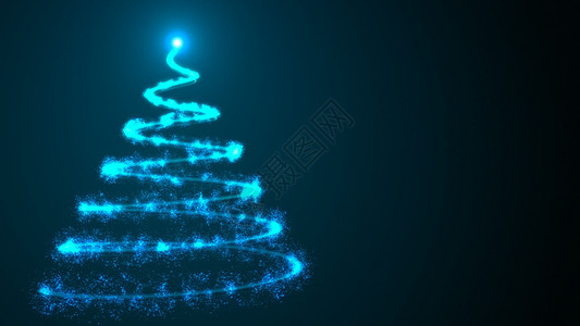 圣诞节来了简单的圣诞树就像太空中许多闪亮颗粒的螺旋一样3D为快乐的节日提供了背景简单的圣诞树3D为快乐的节日提供了背景设计图片