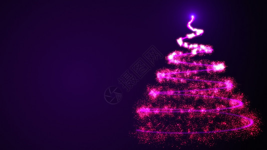 就差你了简单的圣诞树就像太空中许多闪亮颗粒的螺旋一样3D为快乐的节日提供了背景简单的圣诞树3D为快乐的节日提供了背景设计图片