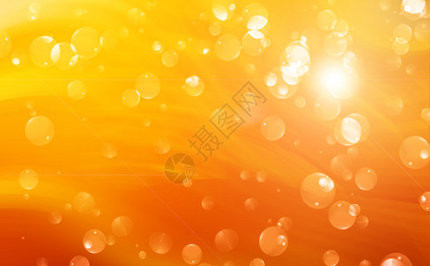 橙色飞泡明亮的抽象背景计算机生成的插图3D演化图片
