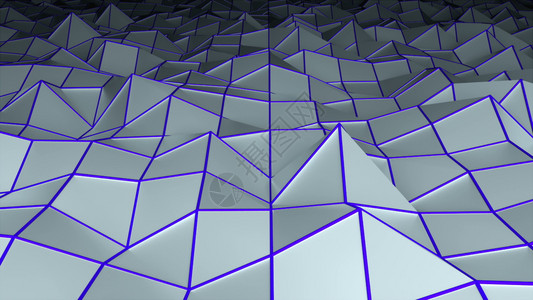 低多边形表面计算机生成现代抽象背景3D成像低多边形表面3D成像图片