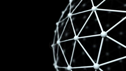 网络原子模型表面近视商业或科学概念3D生成的计算机背景网络3D生成的背景背景图片