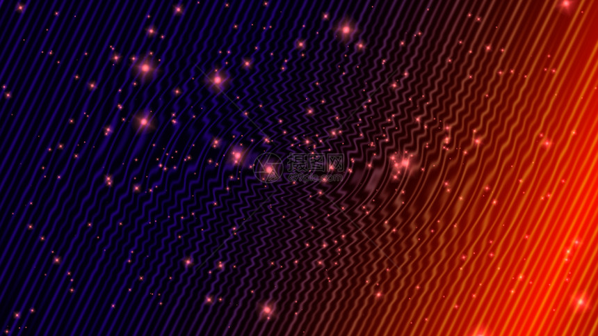 紫色和橙条纹有照明和亮的颗粒如恒星3D使计算机产生背景紫色和橙条纹3d使计算机产生背景图片