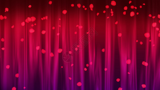 浪漫舞台有明幕和落下的玫瑰花瓣3D铸造计算机产生背景图片