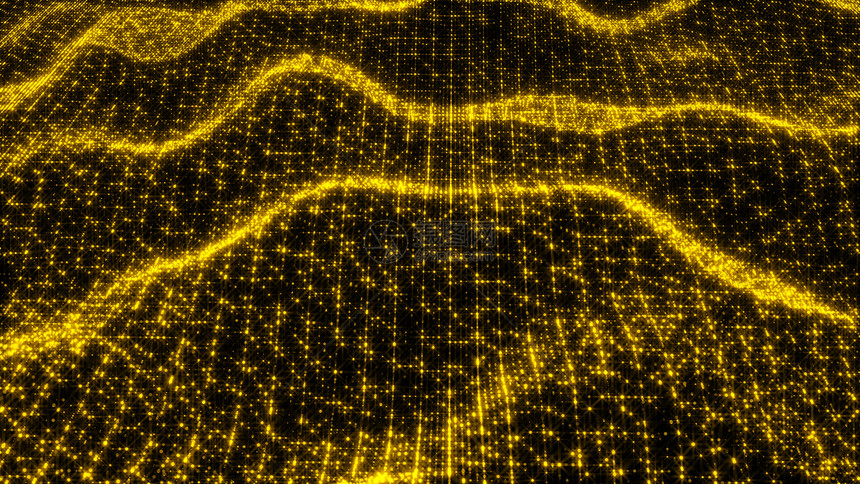 金色闪亮波的设计3D以抽象金粒子转换xmas圣诞节创作的背景金色闪亮波的设计xmas背景图片