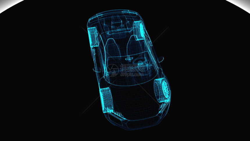 摘要透明现代汽车3D使计算机产生背景图片