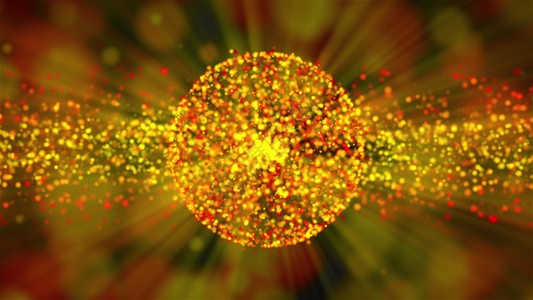 有大量射线的金抽象球体在空间中3D代表计算机生成的背景金抽象球体在空间中3D代表计算机生成的背景背景图片