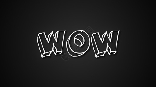 菊外人卡通字体有趣的文字WowWowwithframeslikeforms3d翻背景计算机为快乐的创造了背景有趣的文字Wow3d翻背景计算机为背景