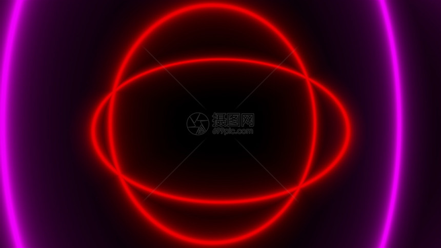 明亮的彩色霓虹灯是在空间中抽象的三维渲染背景电脑生成的背景明亮的彩色霓虹灯圈在空间中抽象的3d渲染背景电脑生成的背景图片