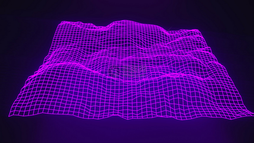 3d地形图概念的3翻譯计算机生成抽象背景轮廓Wavy表面有亮光图片