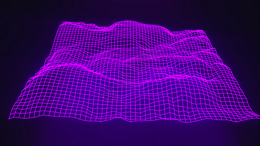 网格地形3d地形图概念的3翻譯计算机生成抽象背景轮廓Wavy表面有亮光背景