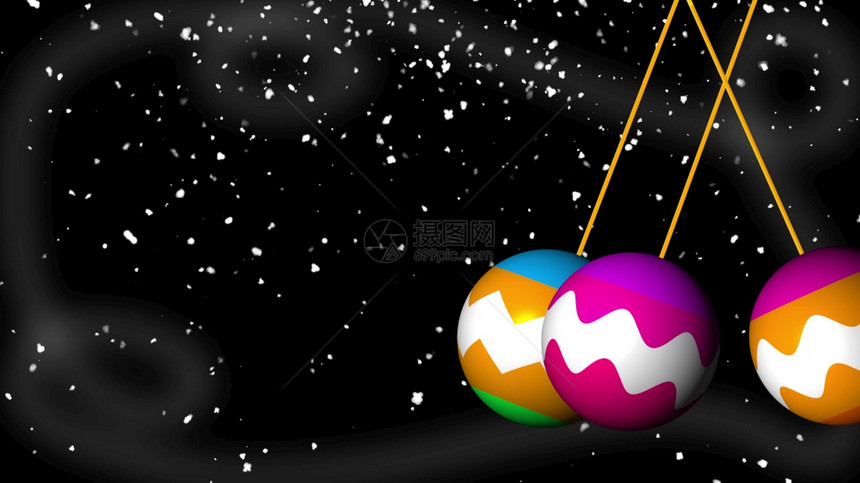 圣诞节彩色球在闪烁灯光的背景下摇摆计算机生成3D提供网络Xmas设计3D提供网络背景图片