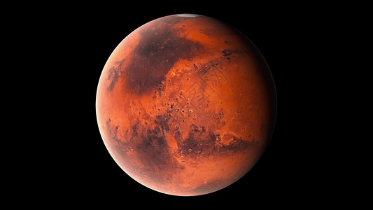 行星围绕飞过行星火的红色表面计算机生成3D显示现实宇宙背景该图像的元素由美国航天局展示飞过行星火的表面计算机生成背景