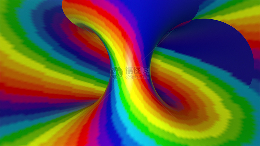 多色螺旋形状计算机生成3D将抽象的彩虹超现实动画背景转换为将抽象的彩虹催眠动画背景转换为图片