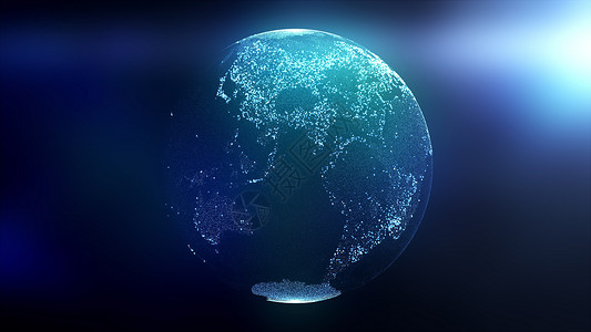 由光线照亮的微粒和点组成环球计算机生成3D数字地球背景的3D投影由光线照亮的微粒和点组成环球计算机生成3D数字地球的D投影背景图片